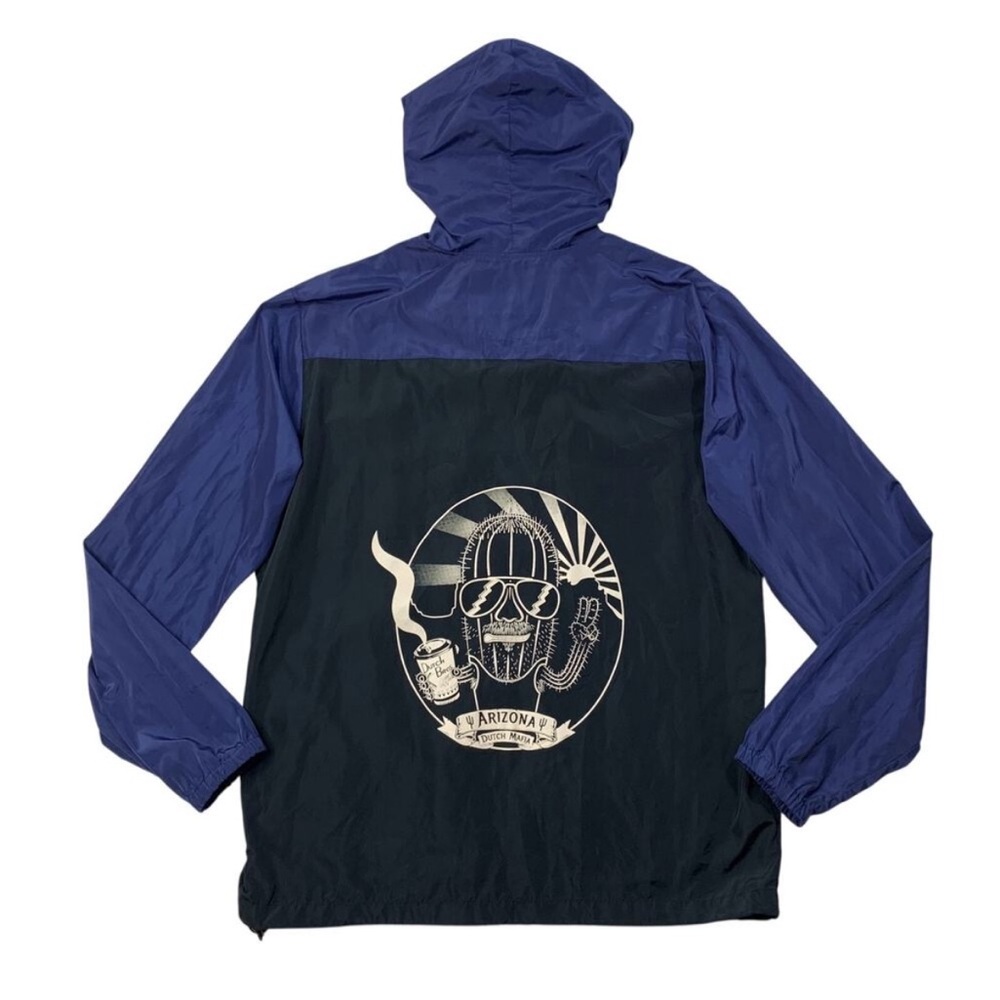 Dutch Bros Windbreaker Men Large Nightfall Blue Black Coffee Arizona Dutch Mafia